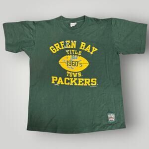Vintage Green Bay Packers Title Town Throwbacks 1994 T-Shirt Green Gold XL